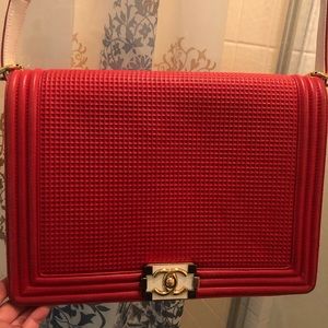 AUTHENTIC RED CHANEL CROSSBODY BAG